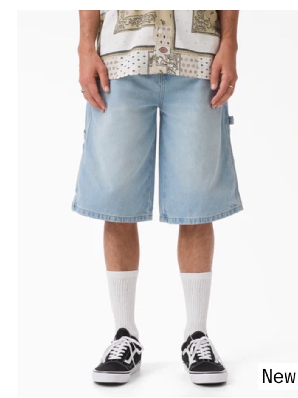 Dickies Worn In Relaxed Carpenter Denim Shorts, 13”